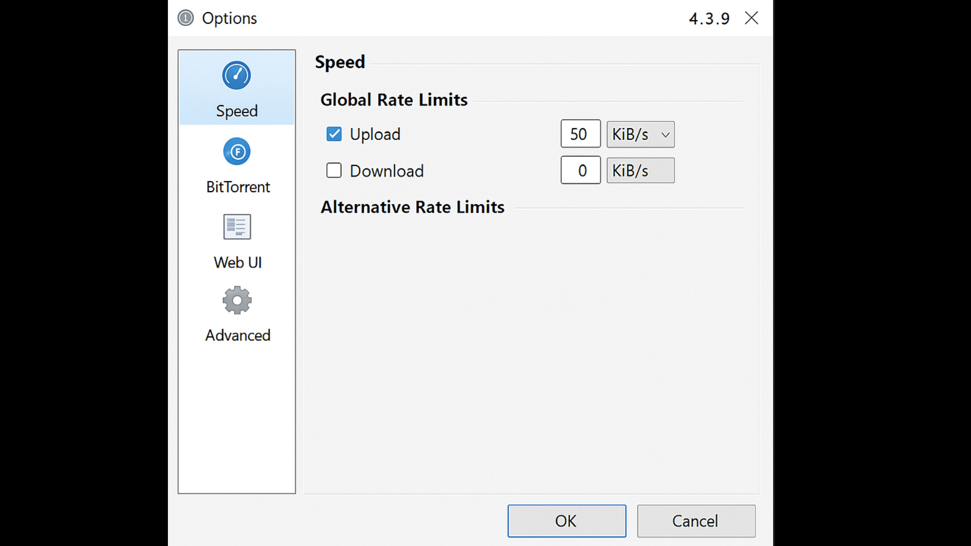 Limit Upload Speed